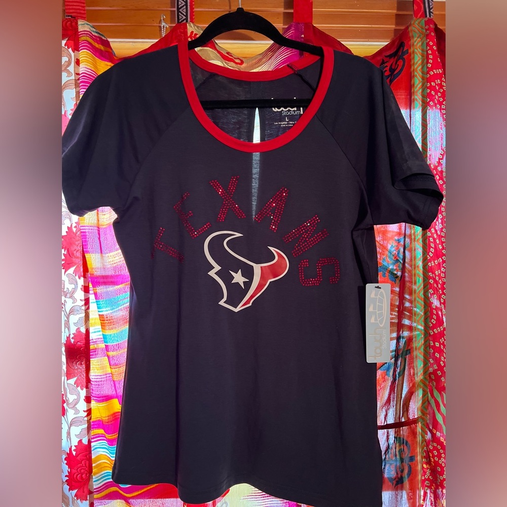 Women's Houston Texans Touch Navy Touch Starting Line Up Scoop Neck